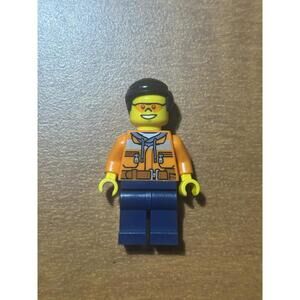 Lego City Construction Worker Minifigure Orange Safety Vest